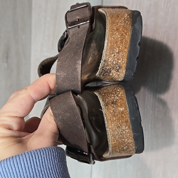 Birkis By Birkenstock Women Ankle Strap Brown Sandals Shoes Sz 40/9 Narrow - Picture 6 of 11
